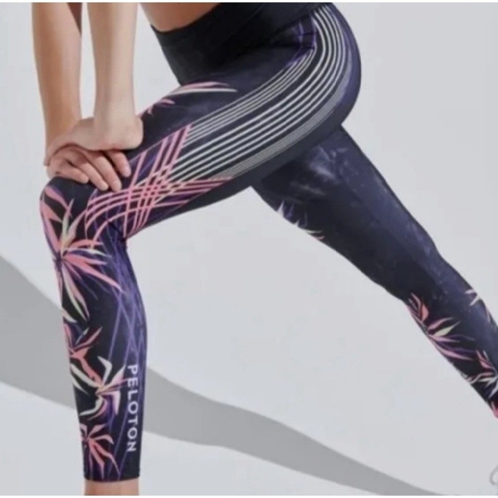 Peloton x Onzie High Rise Tropical Floral Leggings Women's Small - Picture 2 of 9